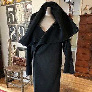 Donna Karan vintage midi wrap coat sumptuous wool / angora